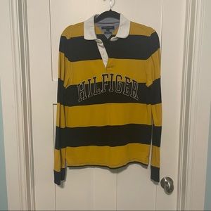 Tommy Hilfiger size small yellow and navy rugby shirt!